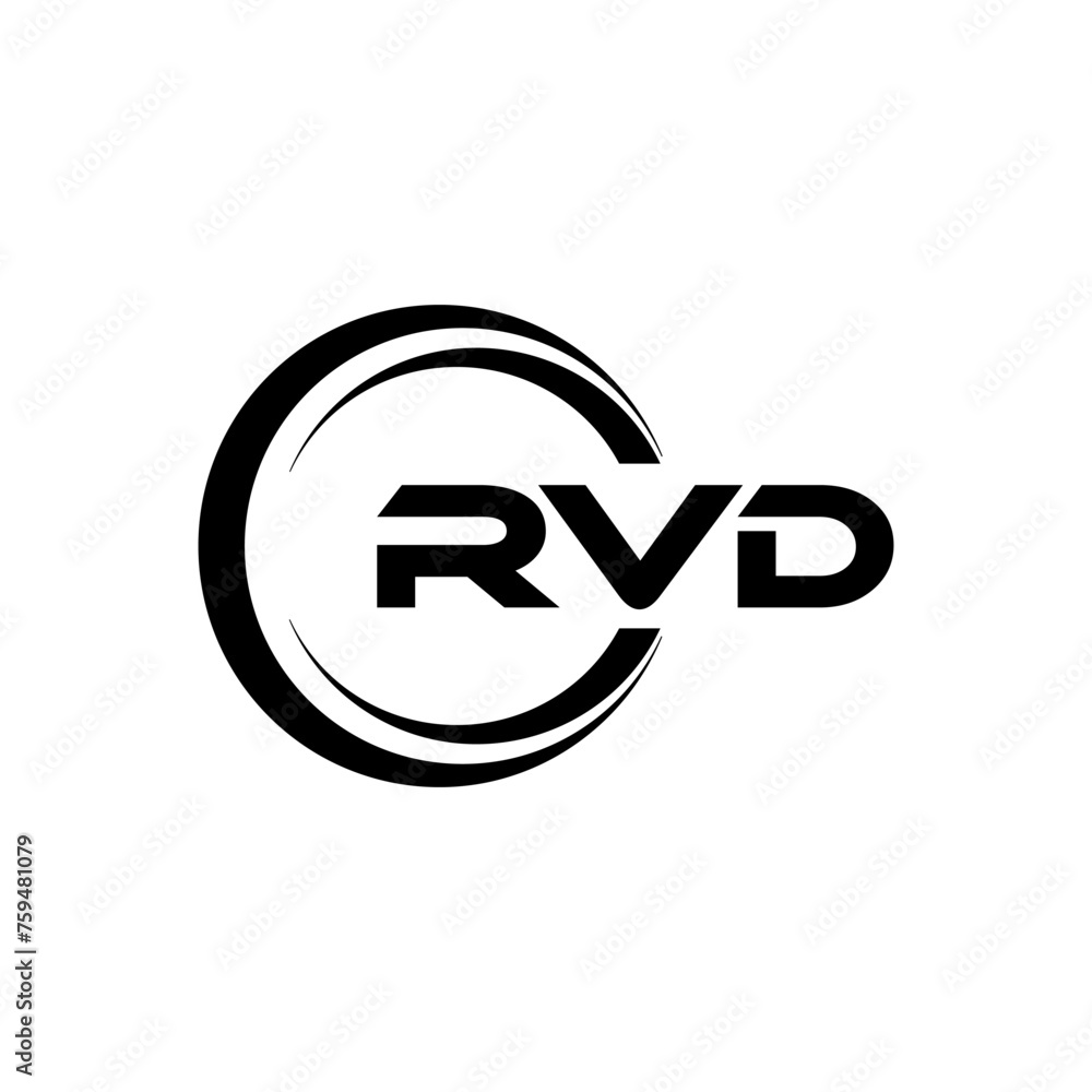 Rvd Sign RVD letter logo design with white background in illustrator, cube logo ...