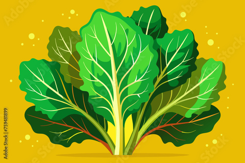 Mustard greens sprawl across the background, their jagged leaves composing a verdant tapestry.