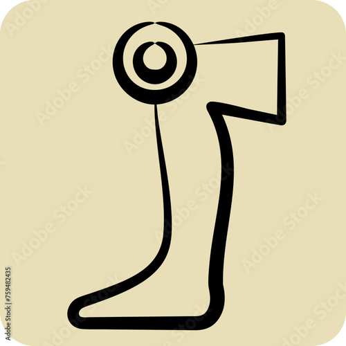 Icon Knee. related to Body Ache symbol. hand drawn style. simple design editable. simple illustration