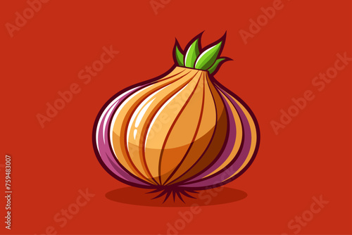 A bulbous vegetable with multiple layers of white and red skin, often used in cooking and known for its pungent aroma.