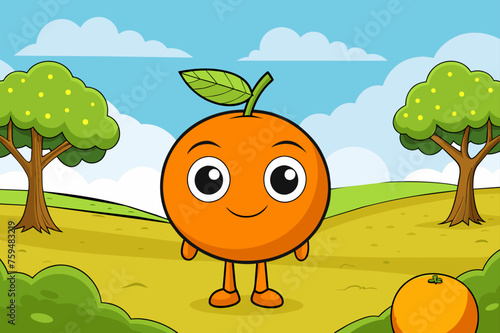 Orange trees with abundant orange fruits in a sunny orchard.