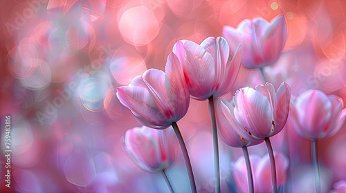 Enhance your design projects with the ethereal allure of soft focus tulip backgrounds #759483816