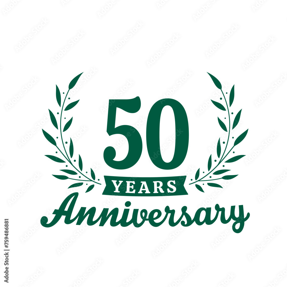 Celebrating 50 years anniversary logo design template. 50th anniversary celebrations logotype. Vector and illustrations. Celebrating 50 years anniversary logo design template. 50th anniversary celebrations logotype. Vector and illustrations.