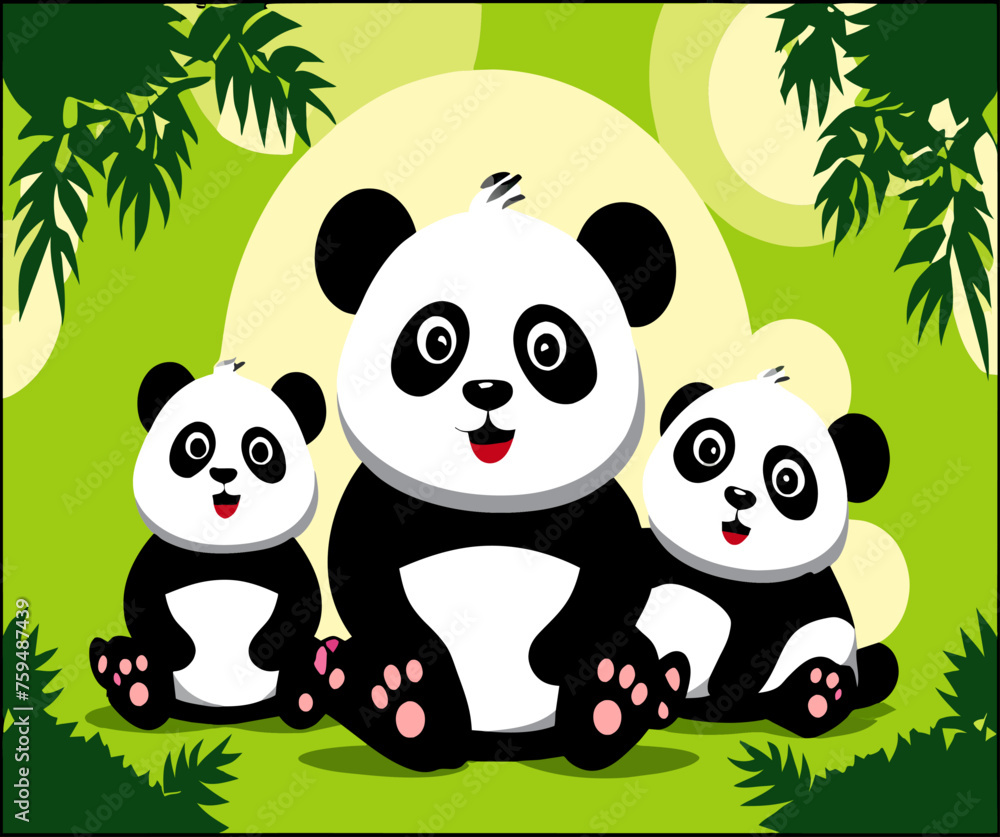 Obraz premium pandas cute background is tree