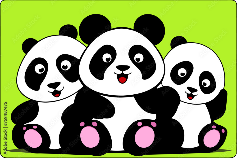 Obraz premium pandas cute background is tree