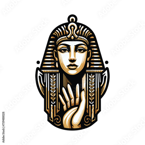 Cleopatra hand vector isolated on white background