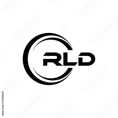 RLD letter logo design with white background in illustrator, cube logo, vector logo, modern alphabet font overlap style. calligraphy designs for logo, Poster, Invitation, etc.