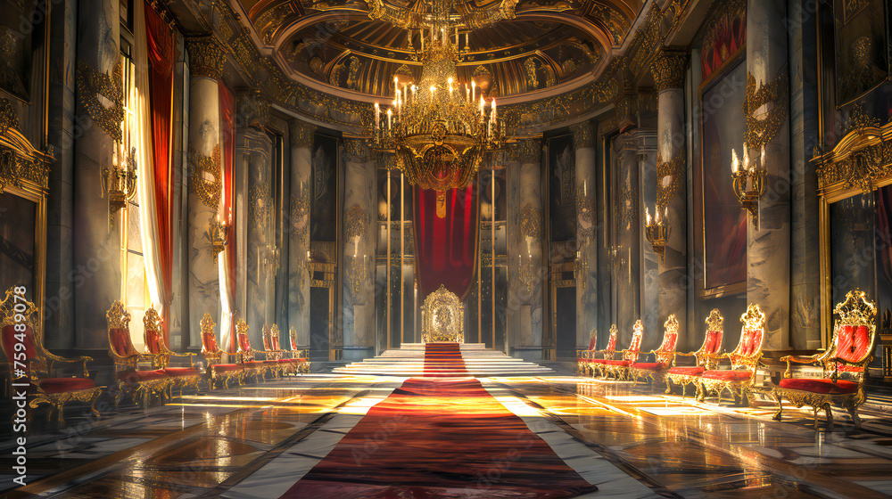 Obraz premium Throne hall in a majestic palace