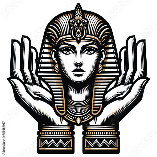 Cleopatra hand vector isolated on white background
