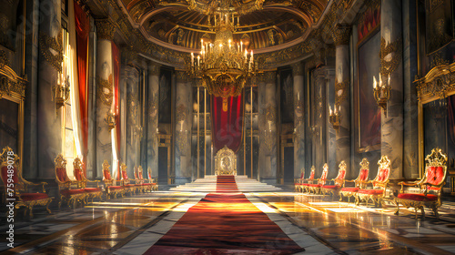 Throne hall in a majestic palace