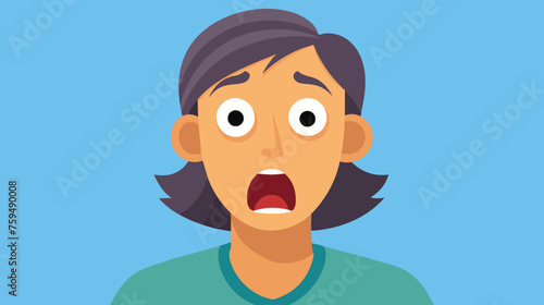 Surprised Woman Expressing Shock Against Blue Background