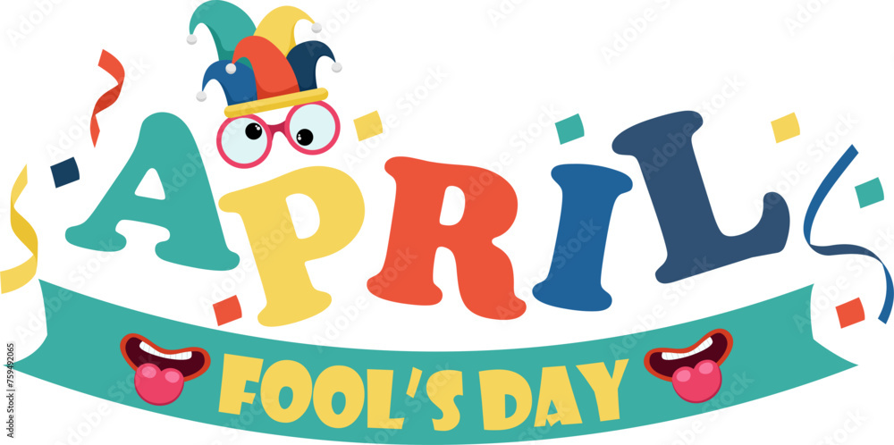 April Fool's Day Illustration With Decoration April Fool's Day Illustration With Decoration
