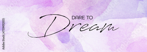 Dare to dream card on white background