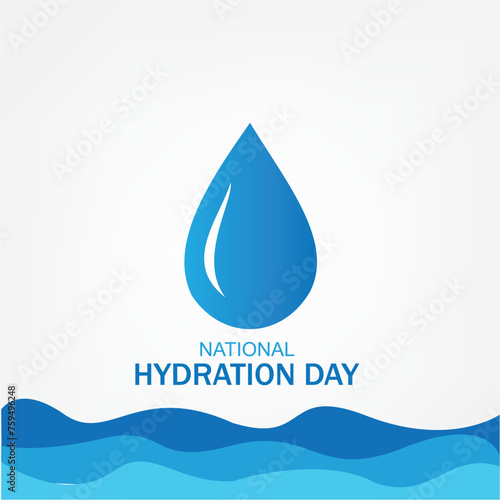 National Hydration Day vector graphic is great for National Hydration Day celebrations. flat design. flyer design. flat illustration. Simple and Elegant Design
