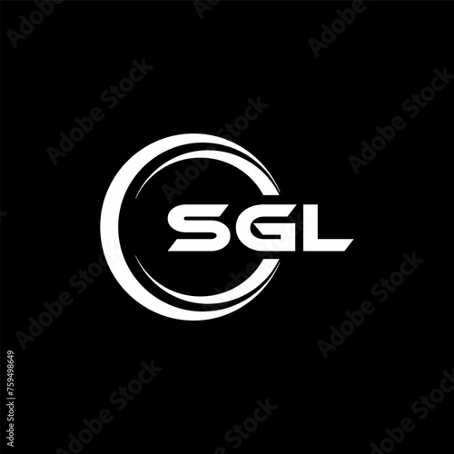 SGL letter logo design in illustration. Vector logo, calligraphy designs for logo, Poster, Invitation, etc. photo