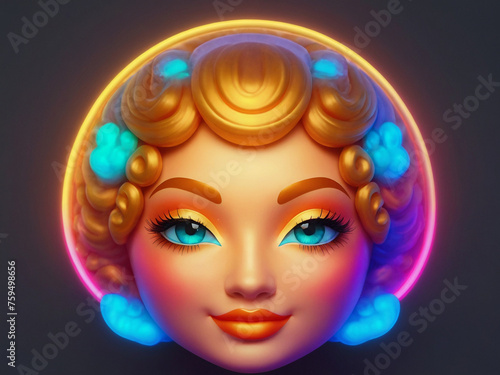 Glow and lovely face imoji icon new image