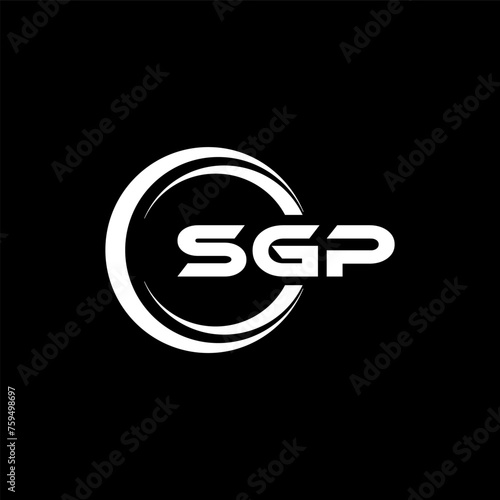 SGP letter logo design in illustration. Vector logo, calligraphy designs for logo, Poster, Invitation, etc. photo