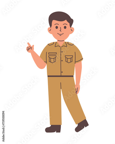 Indonesian male service servant character
