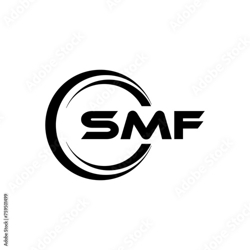 SMF letter logo design in illustration. Vector logo  calligraphy designs for logo  Poster  Invitation  etc.