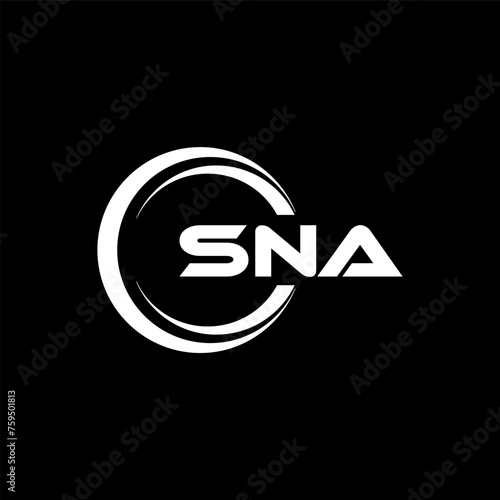 SNA letter logo design in illustration. Vector logo, calligraphy designs for logo, Poster, Invitation, etc. photo