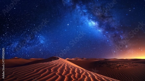 A Majestic Night Landscape of the Sahara Desert photo
