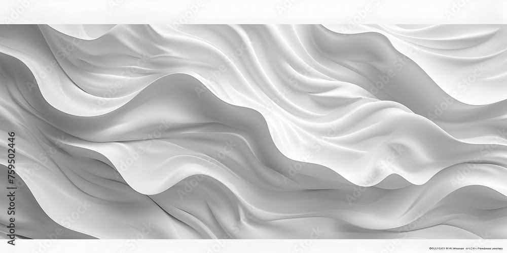 A white fabric with a soft wave pattern, White volumetric abstract background curved lines and shapes . - obrazy, fototapety, plakaty 