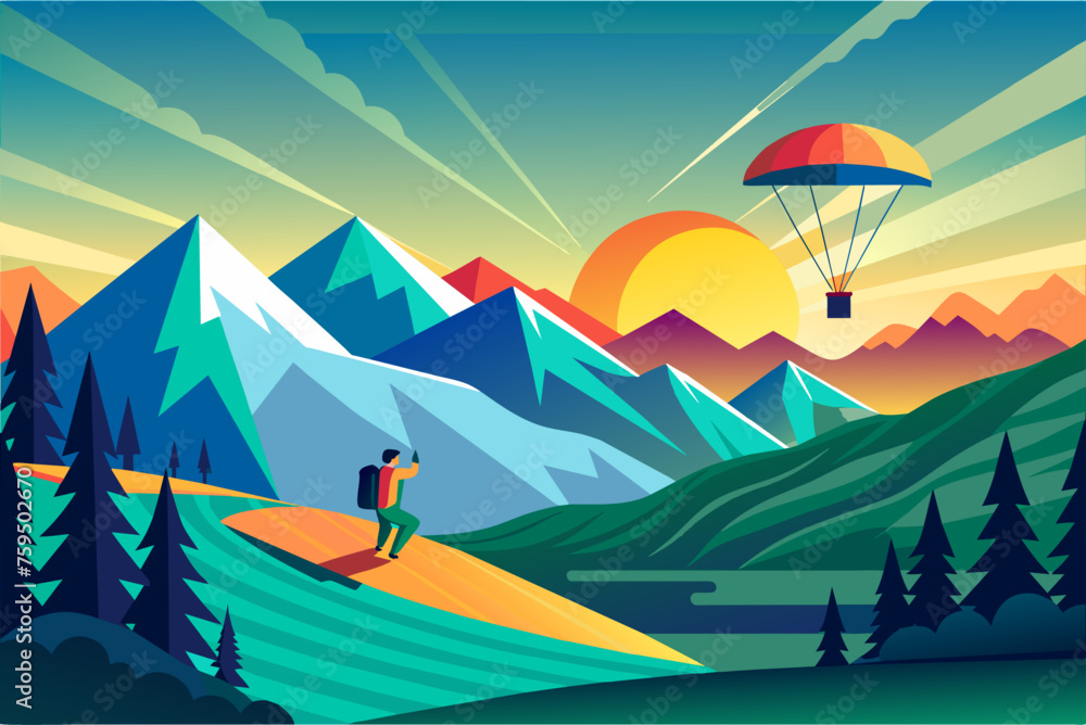 Fototapeta premium paragliding sport background