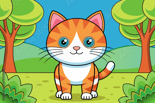 cats cute background is tree