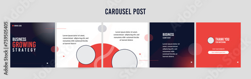 Editable Instagram Carousel Post Layout Set, Social Media Marketing microblog template design, tips & tricks linkedin post template, eps 10.	
