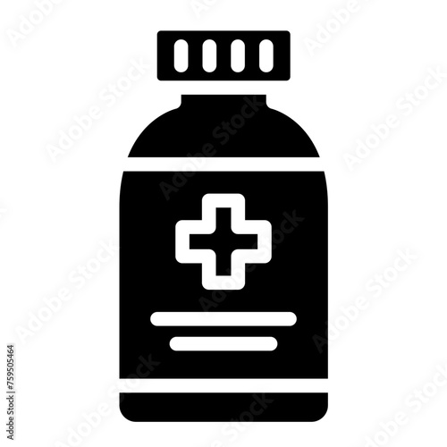Medical pills bottle icon.