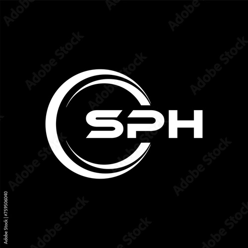 SPH letter logo design in illustration. Vector logo, calligraphy designs for logo, Poster, Invitation, etc. photo