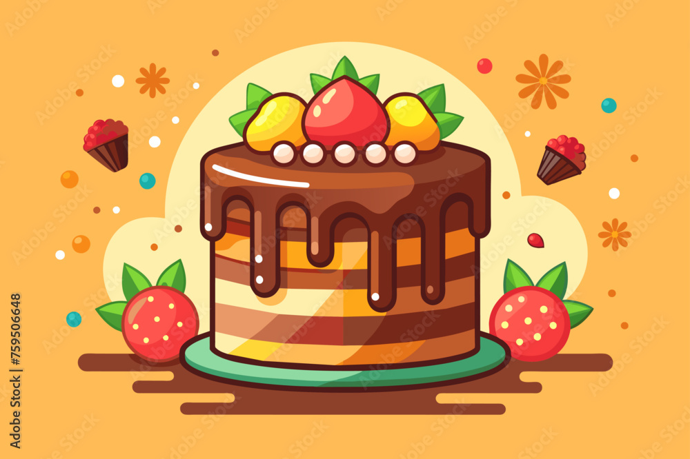 chocolate cake foods background is