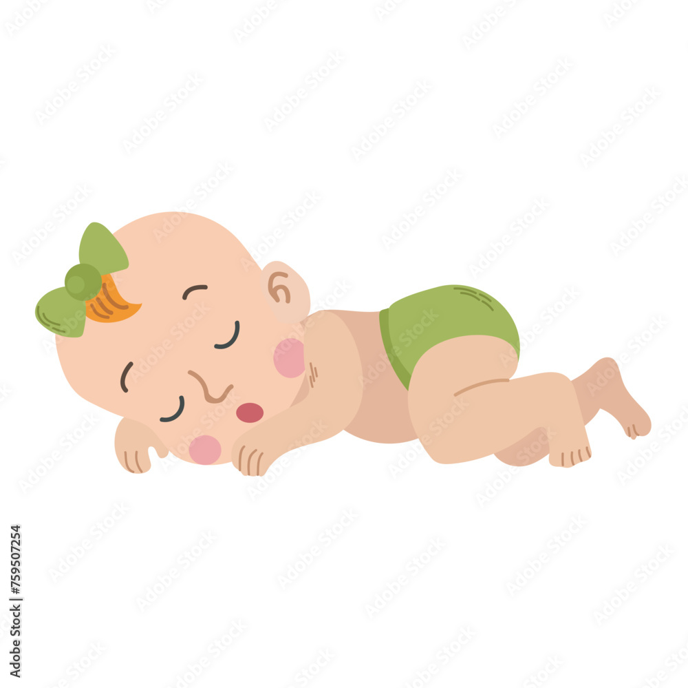 Obraz premium Baby sleeping icon clipart avatar isolated vector illustration