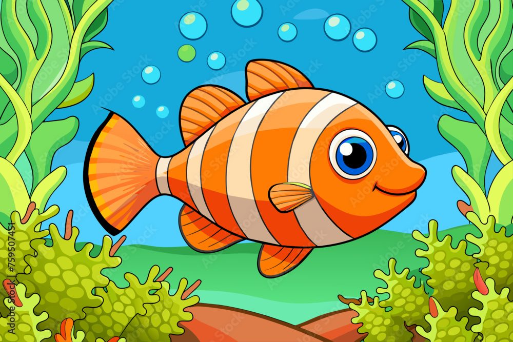 Fototapeta premium clownfish cute background is tree