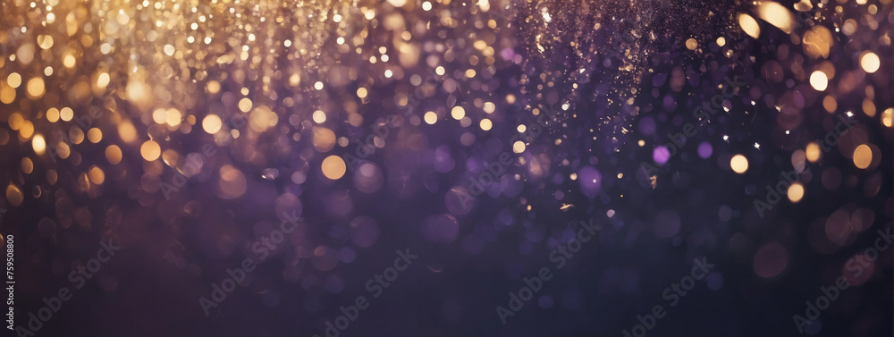 Background of Abstract Glitter Lights in Lavender, Champagne, and Charcoal. Defocused Banner. - obrazy, fototapety, plakaty 