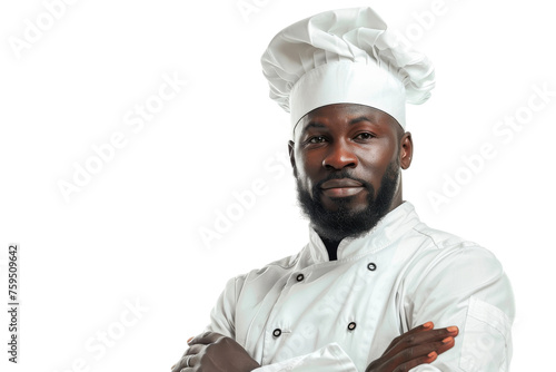 Dark-Skinned Chef on transparent background,