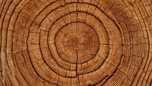 Old wooden oak tree cut surface. Rough organic texture of tree rings with close up of end grain