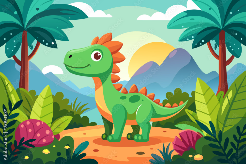 Naklejka premium dino background is tree