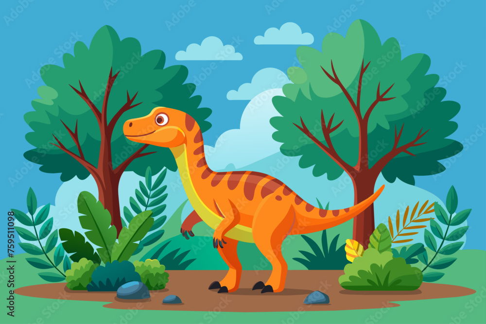 Naklejka premium dinosaur background is tree