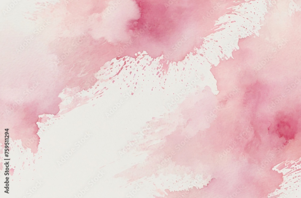 watercolor pink background. watercolor background with clouds - obrazy, fototapety, plakaty 