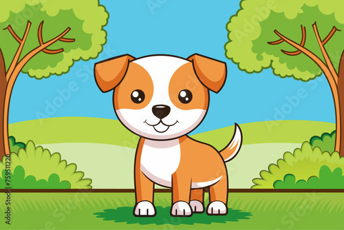 dog cute background is tree