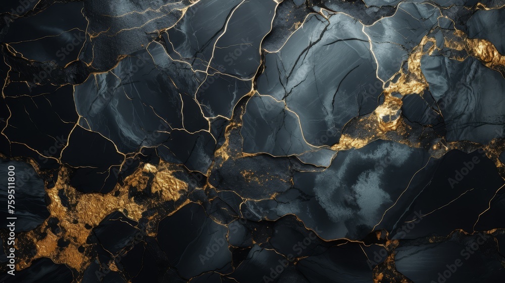 Back marble texture background with cracked gold details Back marble texture background with cracked gold details