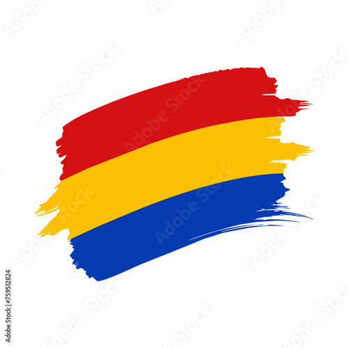 Andorra Country flag and Brush Strokes Vector Illustration