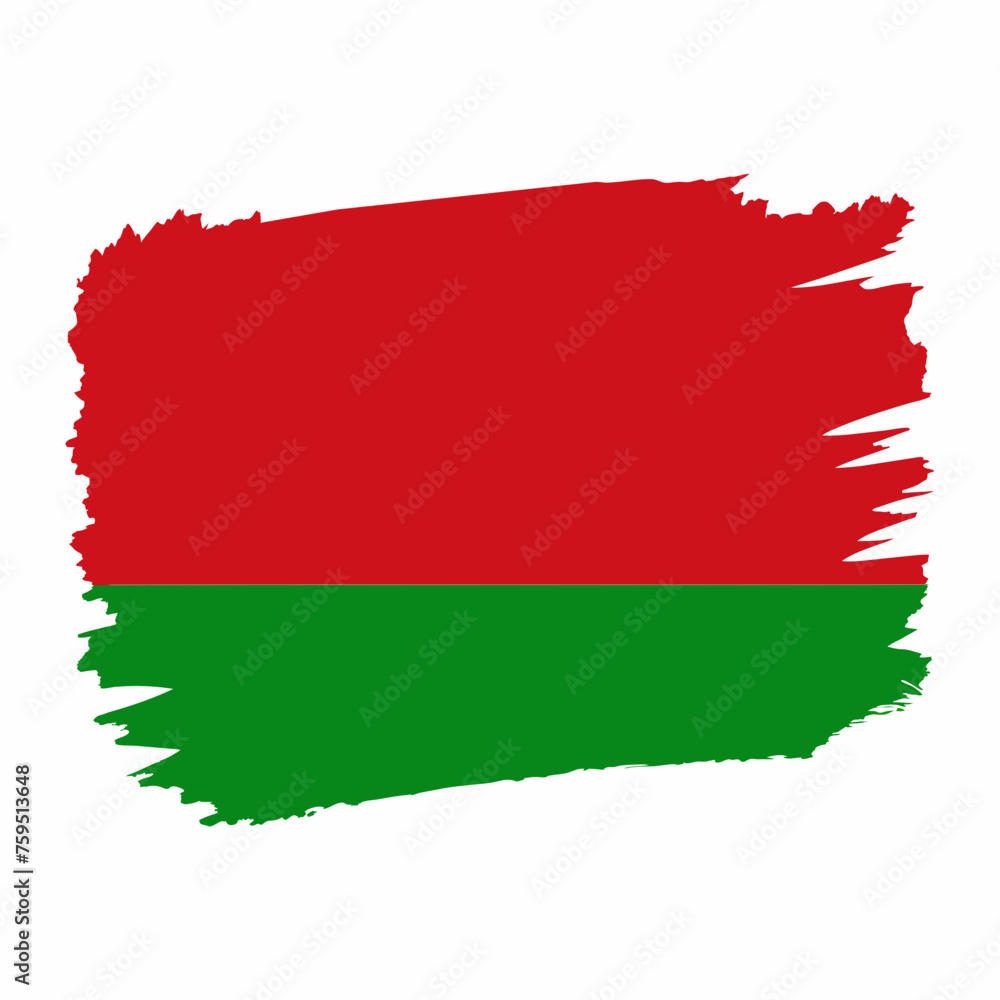Belarus Country flag and Brush Strokes