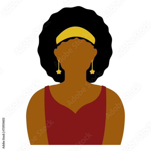 African Woman Avatar. Female Portrait in Different Design. Vector Icon