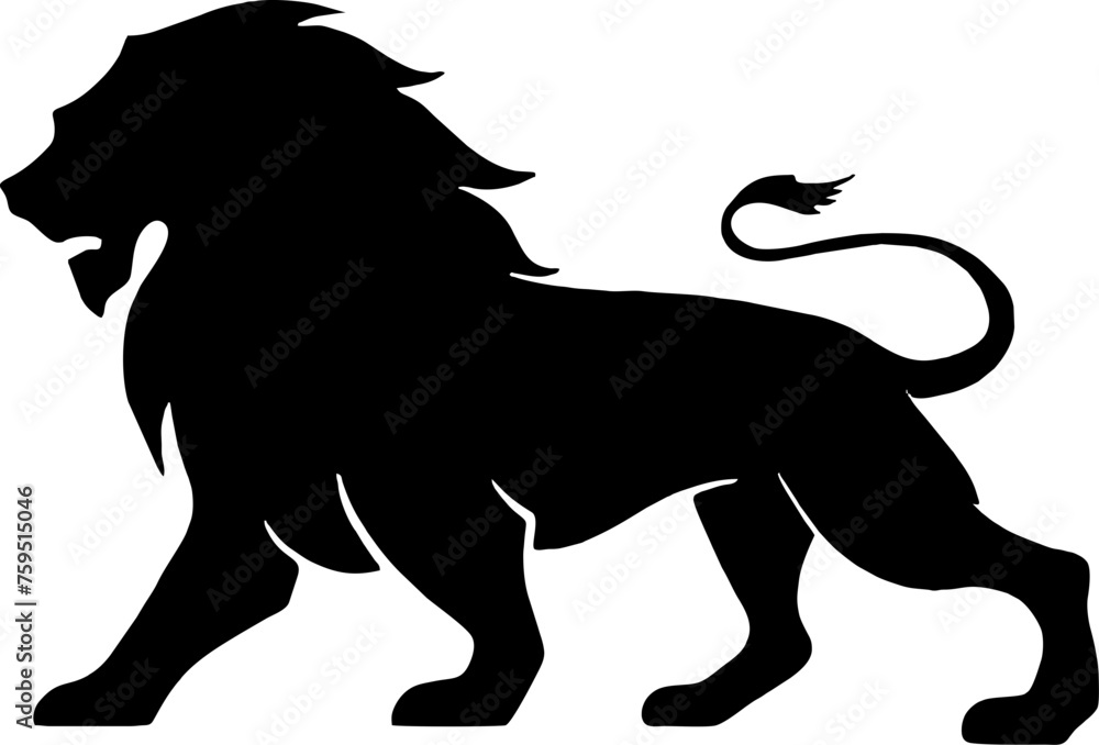 Lion Black Vector Silhouette