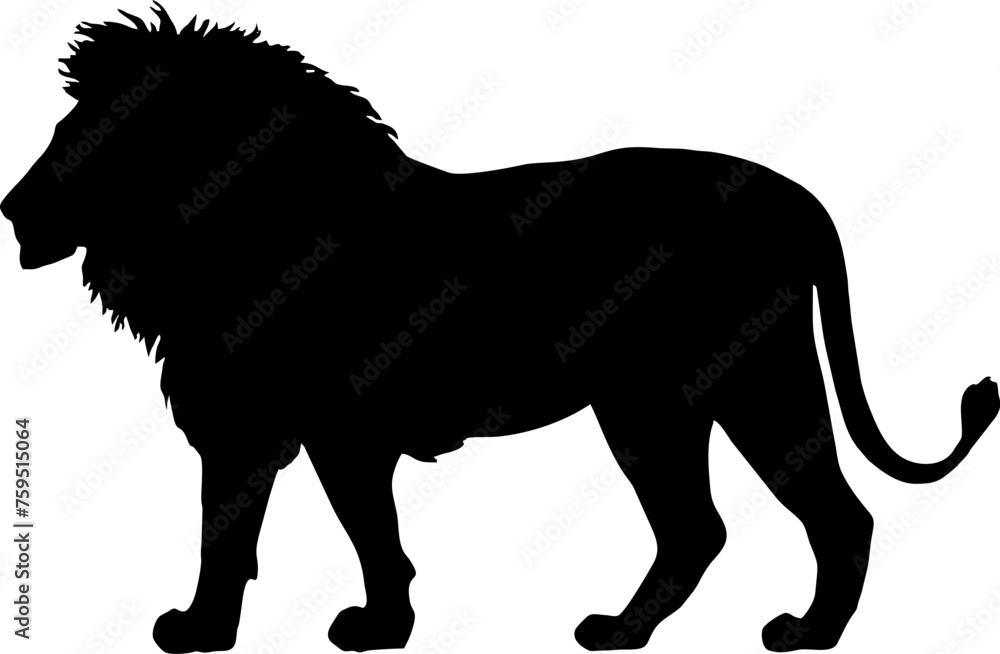 Lion Black Vector Silhouette