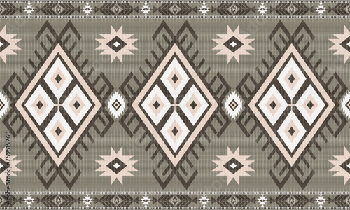 American tribal ethnic native pattern.Traditional Navajo,Aztec,Apache,Southwest and Mexican style fabric pattern.Abstract vector motifs pattern.For fabric,clothing,blanket,carpet,woven,wrap,decoration
