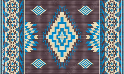 American tribal ethnic native pattern.Traditional Navajo,Aztec,Apache,Southwest and Mexican style fabric pattern.Abstract vector motifs pattern.For fabric,clothing,blanket,carpet,woven,wrap,decoration