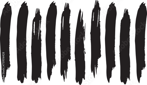 Set of black grunge brush strokes. Vector illustration. Grunge texture. Free Vector 